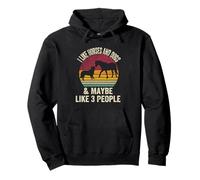 Me gustan los caballos y los perros y tal vez como 3 personas para el caballo amante Sudadera con Capucha