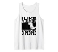 Me Gustan los caimanes y Tal Vez 3 Personas cocodrilo Divertido Camiseta sin Mangas