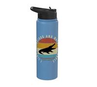 Me gustan los caimanes y tal vez 3 personas cocodrilo divertido Stainless Steel Insulated Water Bottle