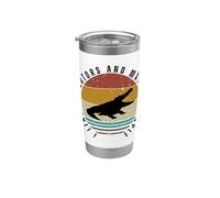 Me gustan los caimanes y tal vez 3 personas cocodrilo divertido Vaso térmico de acero inoxidable de doble pared
