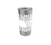 Me gustan los caimanes y tal vez 3 personas cocodrilo divertido Vaso térmico de acero inoxidable de doble pared