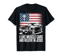 Me Gustan los Coches musculosos y Creo en Jesús Camiseta
