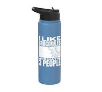 Me gustan los cocodrilos y tal vez 3 personas cocodrilo divertido Stainless Steel Insulated Water Bottle