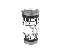 Me gustan los cocodrilos y tal vez 3 personas cocodrilo divertido Vaso térmico de acero inoxidable de doble pared