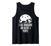 Me Gustan los Dinosaurios y Tal Vez 3 Personas Dinos T-Rex Lover Primeval Camiseta sin Mangas