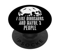 Me Gustan los Dinosaurios y Tal Vez 3 Personas Dinos T-Rex Lover Primeval PopSockets PopGrip Adhesivo
