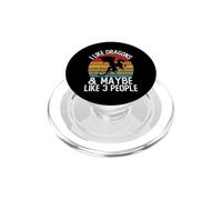 Me Gustan los Dragones y quizás como 3 Personas Camisas Dragón PopSockets PopGrip para MagSafe