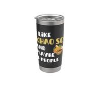 Me gustan los fideos Khao Soi y tal vez 3 personas FunnyThailand Food Vaso térmico de acero inoxidable de doble pared