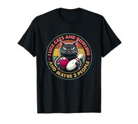 Me Gustan los Gatos y los Bolos y Tal Vez 3 Personas Amantes de los Gatos Divertidos Camiseta