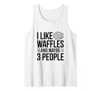 Me Gustan los gofres y Tal Vez 3 Personas Humor Divertido Foodie Camiseta sin Mangas