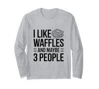 Me Gustan los gofres y Tal Vez 3 Personas Humor Divertido Foodie Manga Larga