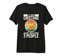 Me Gustan los guepardos y quizás 3 Personas Guepardo Divertido Camiseta Premium