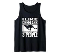 Me Gustan los guepardos y quizás 3 Personas Guepardo Divertido Camiseta sin Mangas