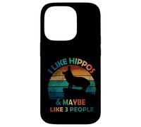 Me gustan los hipopótamos y tal vez como 3 personas amante efecto vintage Carcasa para iPhone 14 Pro