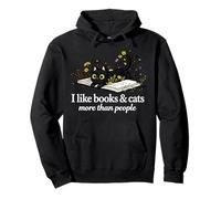 Me Gustan los Libros y los Gatos más Que la Gente Amante de los Libros de Gatos Leer Sudadera con Capucha