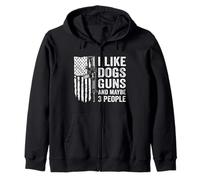Me Gustan los Perros de Armas y Tal Vez 3 Personas - Chiste Divertido de la Pistola de Perro Sudadera con Capucha