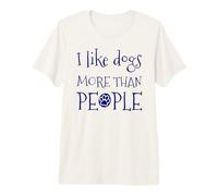 Me Gustan los Perros más Que la Gente Divertido sarcástico Vintage Retro Camiseta Premium