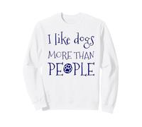 Me Gustan los Perros más Que la Gente Divertido sarcástico Vintage Retro Sudadera