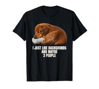 Me Gustan los Perros Salchicha y Tal Vez 3 Personas Meme Side Eye Dog Camiseta