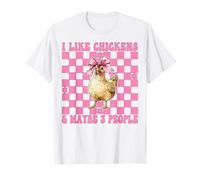 Me Gustan los Pollos y Tal Vez 3 Personas Chicken Farm Chicken Girl Camiseta