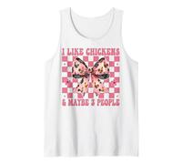 Me Gustan los Pollos y Tal Vez 3 Personas Chicken Farm Chicken Girl Camiseta sin Mangas