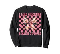 Me Gustan los Pollos y Tal Vez 3 Personas Chicken Farm Chicken Girl Sudadera