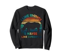 Me gustan los rinocerontes y tal vez como 3 personas amante vintage divertido Sudadera