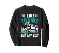 Me Gustan los Trenes y mi Gato Sudadera