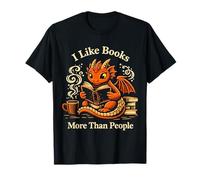 Me Gustan más los Libros Que la Gente, Leyendo Dragon Coffee Lover Camiseta