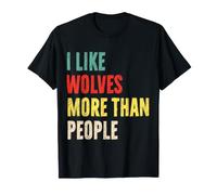 Me Gustan más los Lobos Que la Gente Amante Lobo Divertido Camiseta