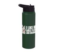 Me gustan mis chicas esponjoso y dramático Husky siberiano divertido Stainless Steel Insulated Water Bottle