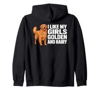 Me Gustan mis Chicas Golden y Peludo Golden Retriever Dog Meme Sudadera con Capucha