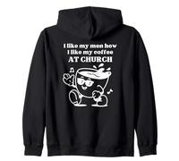 Me gustan mis hombres Cómo me gusta mi café en la iglesia - Christian Joy Sudadera con Capucha