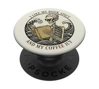 Me Gustan mis Libros Café Picante Lector librero Helado Arte PopSockets PopGrip Adhesivo