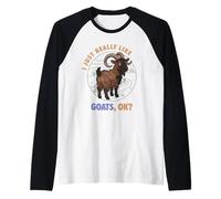 Me Gustan Mucho Las Cabras Ok Animal de Granja Lindo Kiko Goat Camiseta Manga Raglan