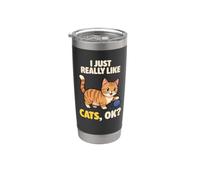 Me gustan mucho los gatos, vale, amante de los animales, lindo munchkin Vaso térmico de acero inoxidable de doble pared