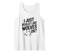 Me Gustan Mucho los Lobos Ok Funny Animal Lover Camiseta sin Mangas