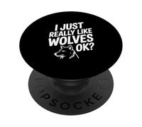 Me Gustan Mucho los Lobos Ok Funny Animal Lover PopSockets PopGrip Adhesivo