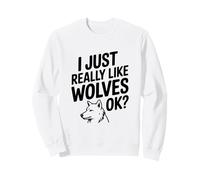 Me Gustan Mucho los Lobos Ok Funny Animal Lover Sudadera