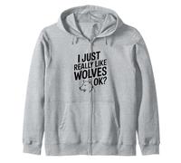 Me Gustan Mucho los Lobos Ok Funny Animal Lover Sudadera con Capucha
