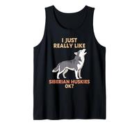 Me Gustan Mucho los Perros esquimales siberianos Ok Animal Lover Cute Dog Camiseta sin Mangas