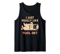 Me Gustan Mucho los Pugs, Ok, Amante de los Animales, Lindo Perro Camiseta sin Mangas