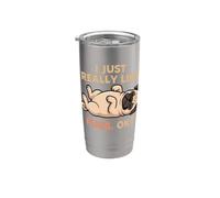 Me gustan mucho los pugs, ok, amante de los animales, lindo perro Vaso térmico de acero inoxidable de doble pared