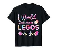Me gustaría caminar sobre piezas de Lego para ti, vida de mamá, Tie Dye para amantes de las piezas de Lego Camiseta