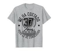 Me Ha Costado 37 Años Cumpleaños Hombres Mujeres Camiseta, Hombre, Gris Jaspeado, L