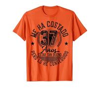 Me Ha Costado 37 Años Cumpleaños Hombres Mujeres Camiseta, Hombre, Naranja, L