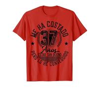 Me Ha Costado 37 Años Cumpleaños Hombres Mujeres Camiseta, Hombre, Rojo, M
