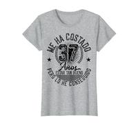 Me Ha Costado 37 Años Cumpleaños Hombres Mujeres Camiseta, Mujer, Gris Jaspeado, S