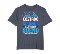 Me Ha Costado 50 Años Estar Tan Bueno Regalo 50 Cumpleaños Camiseta, Hombre Tallas Grandes, Azul Jaspeado, 5X Alto
