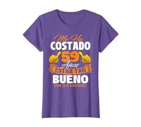 Me ha costado 59 años Estar Tan Bueno - Cumpleaños Camiseta, Mujer, Morado Jaspeado, L
